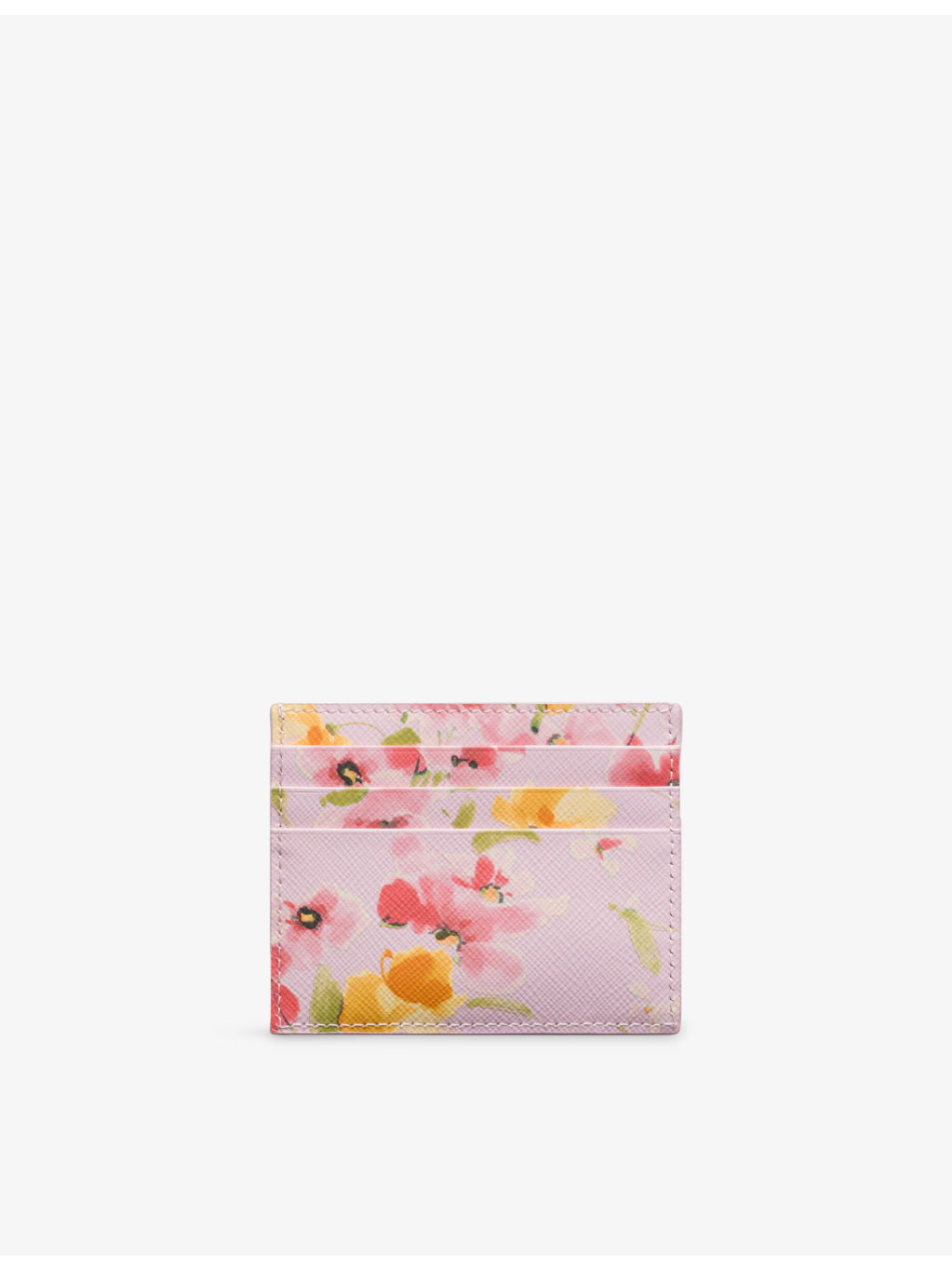 Floral Print Saffiano Leather Card Holder - 2