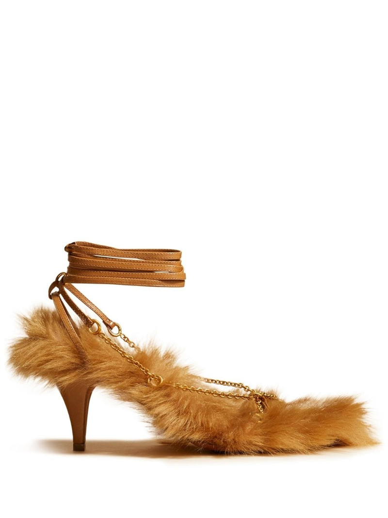 The Marion shearling-lined 75mm sandals 1