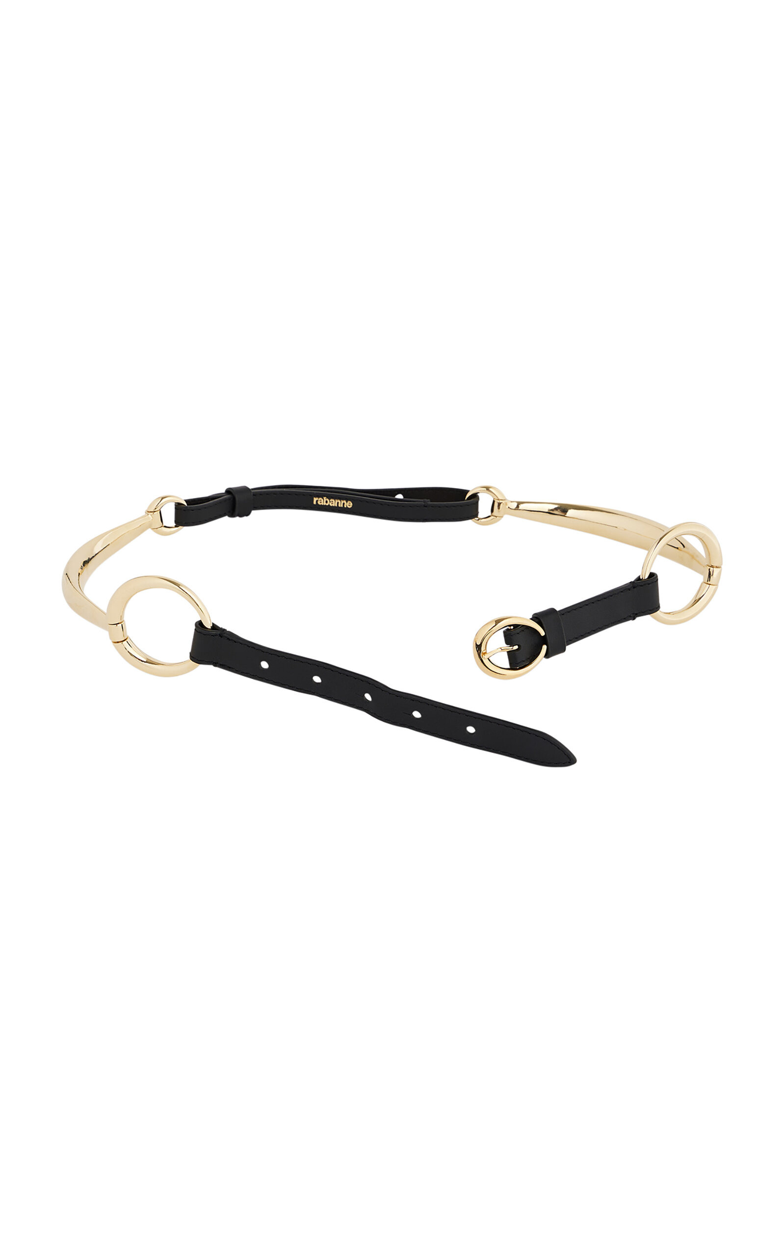 Ring-Detailed Leather Belt black - 3
