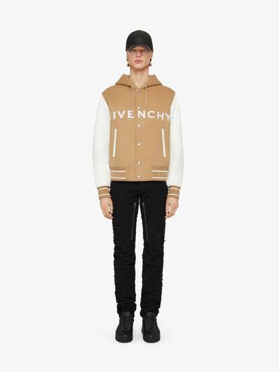 Givenchy GIVENCHY HOODED VARSITY JACKET IN WOOL AND LEATHER outlook