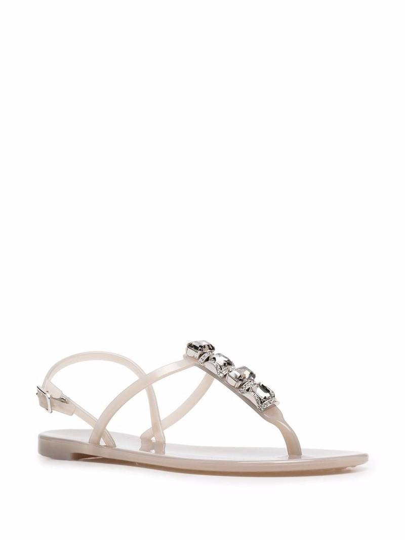 CASADEI crystal-embellished jelly sandals outlook