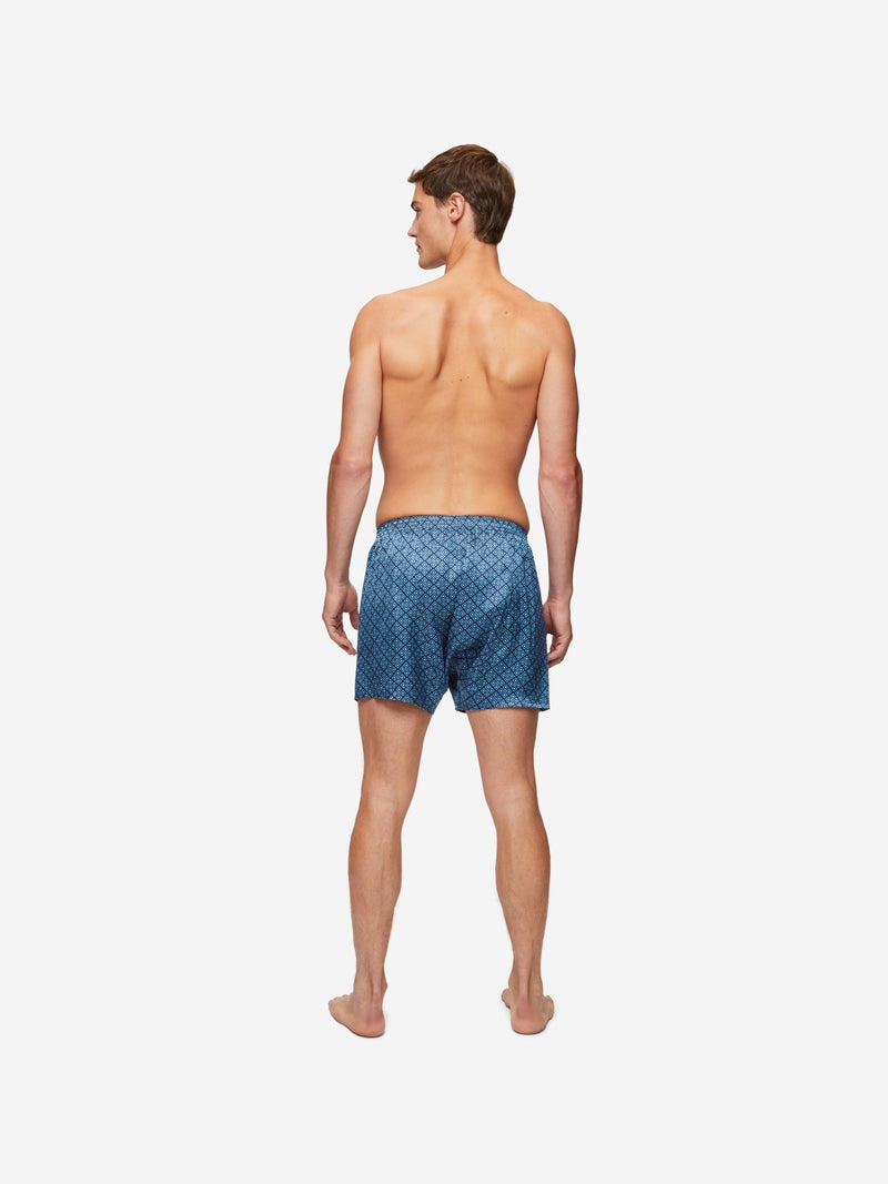 Men's Classic Fit Boxers Brindisi 89 Silk Satin Navy - 5