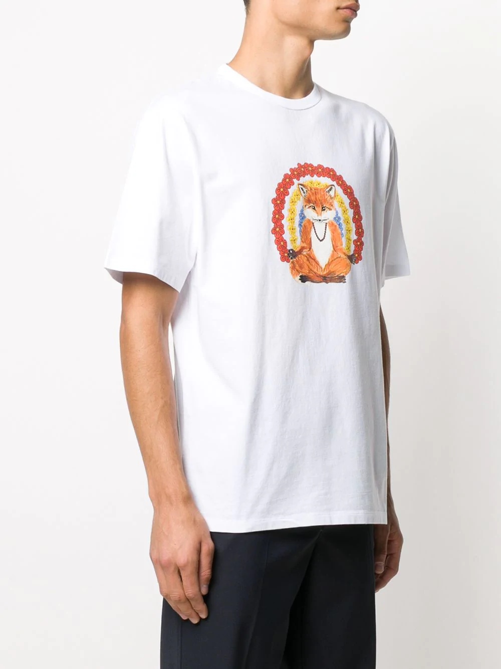 Flower Fox print T-shirt - 3