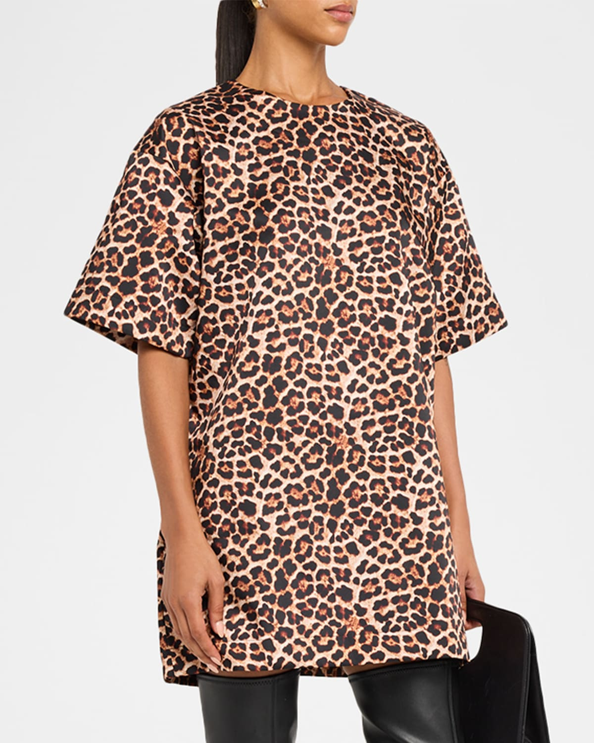 Leopard-Print T-Shirt Dress - 4