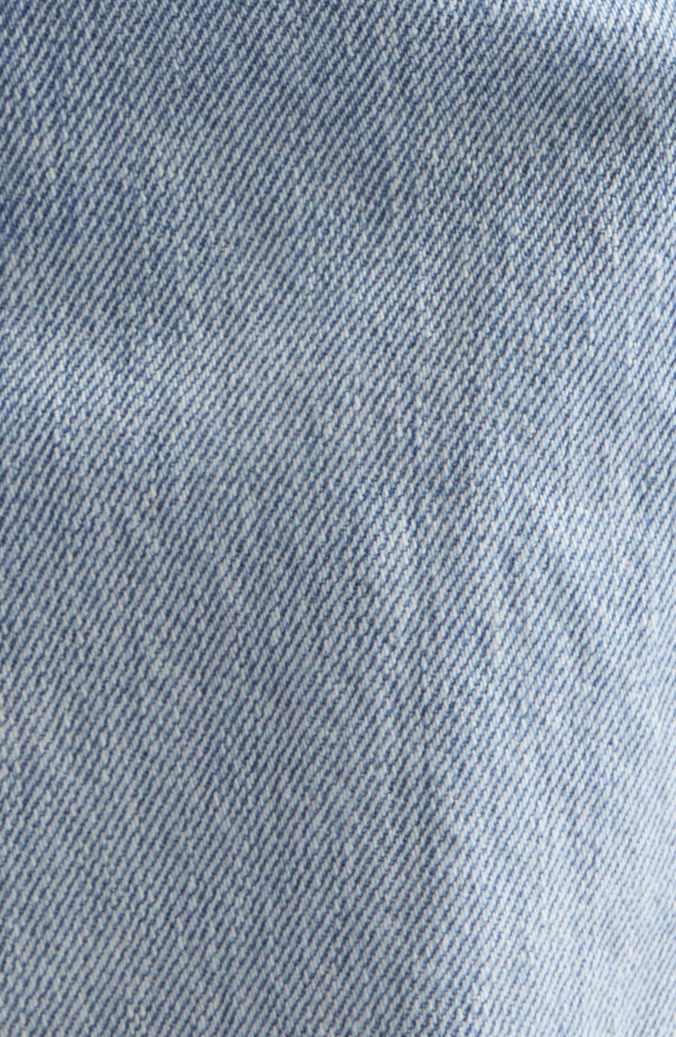 Sacai Baggy Mixed Media Jeans in Light Blue/Light Gray at Nordstrom - 7