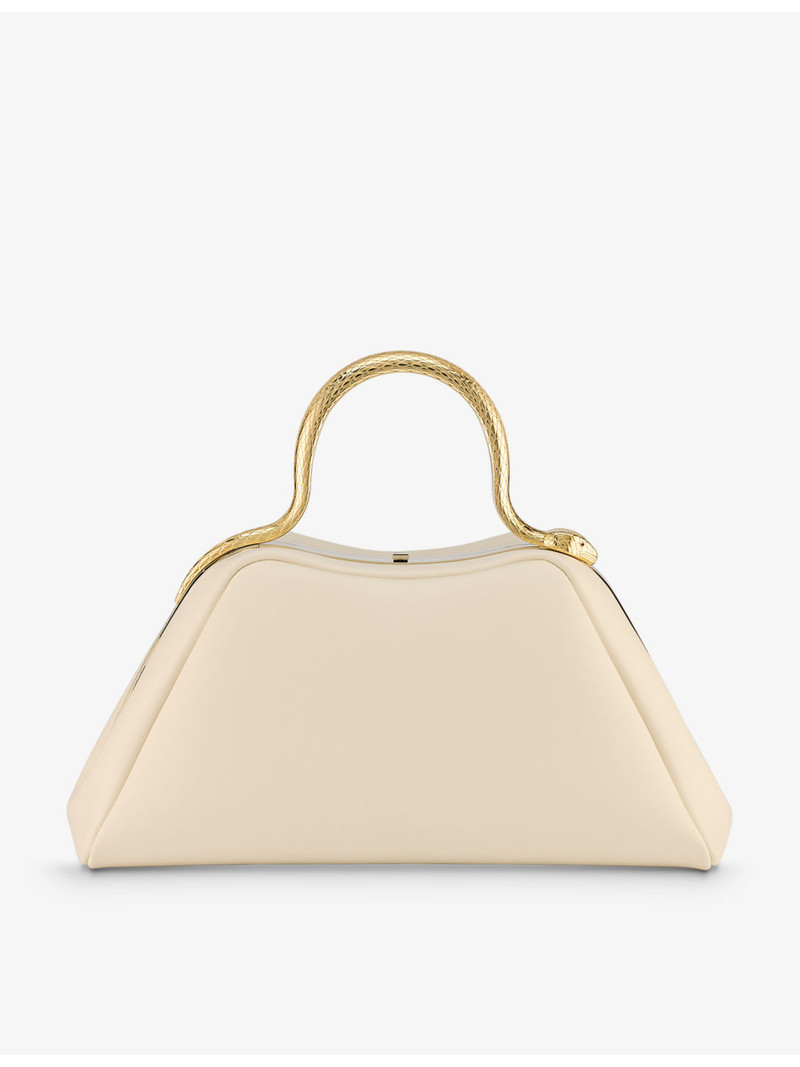 Serpentine leather top-handle bag 4