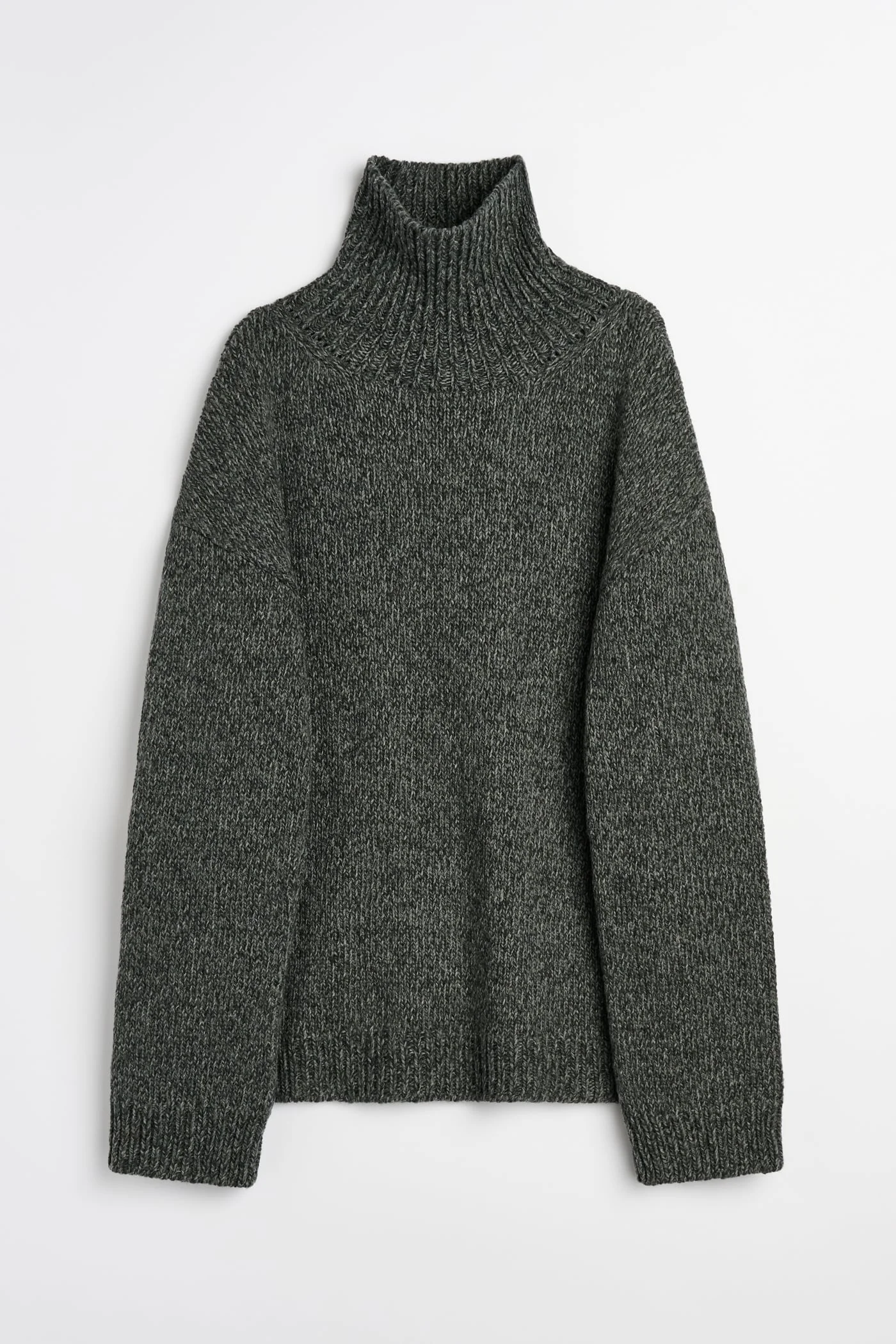 Popover Turtleneck Slub Twisted Ash Grey Wool - 1