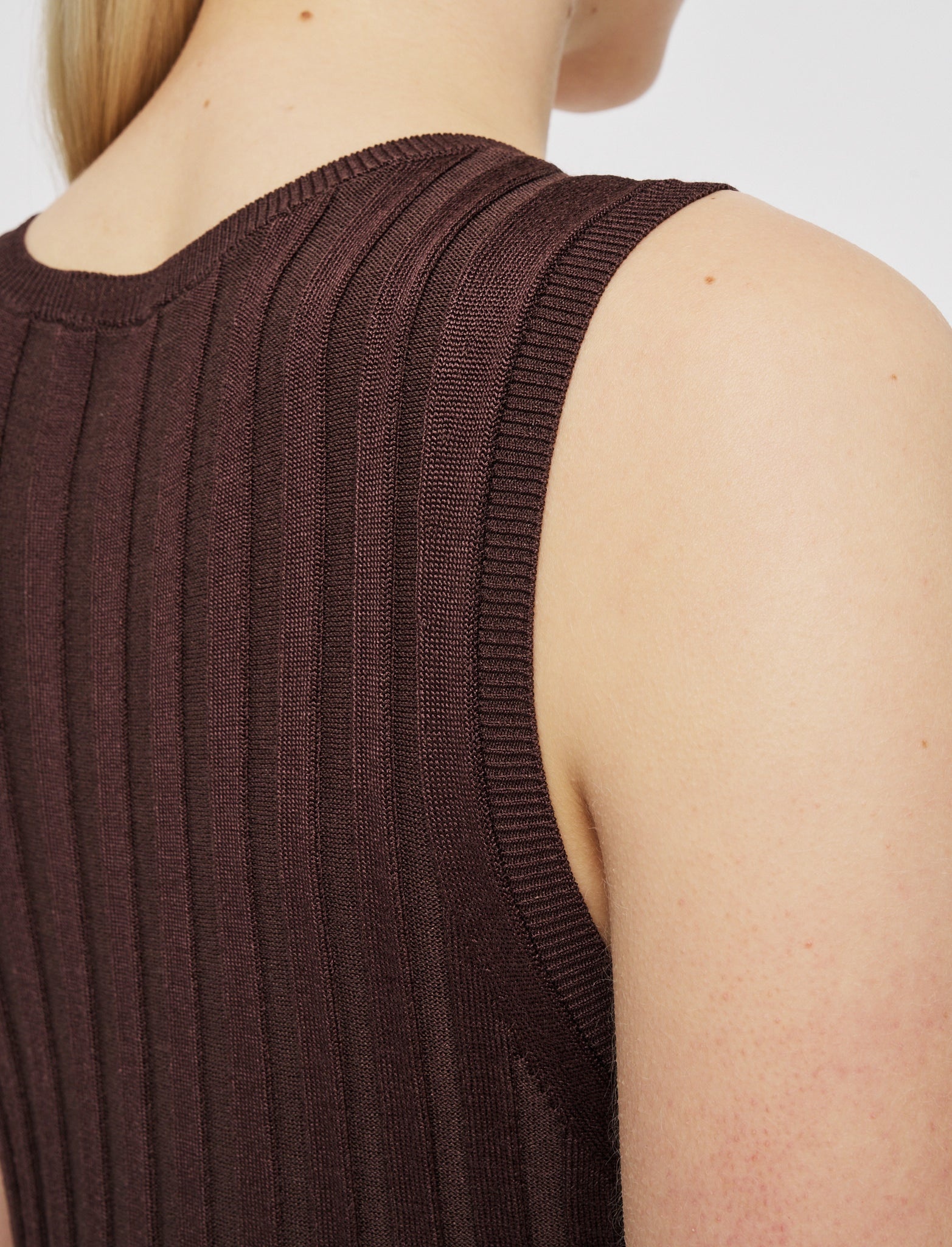Satiny Rib Knit Dress - 7