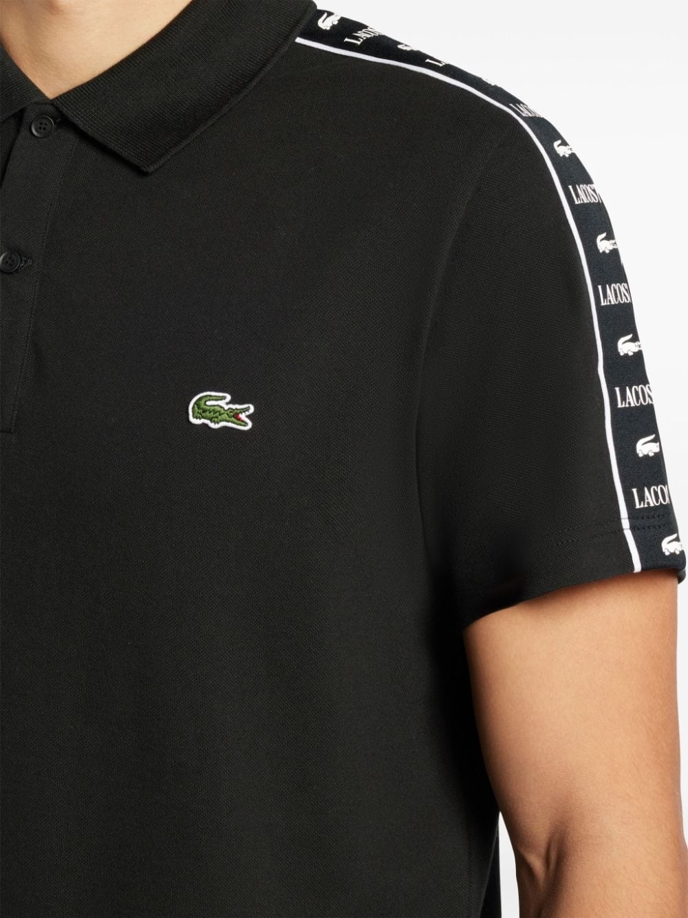 logo-embroidered side-stripe polo shirt - 5