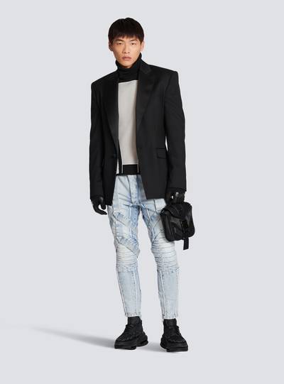Balmain Cotton slim-fit jeans with straps outlook