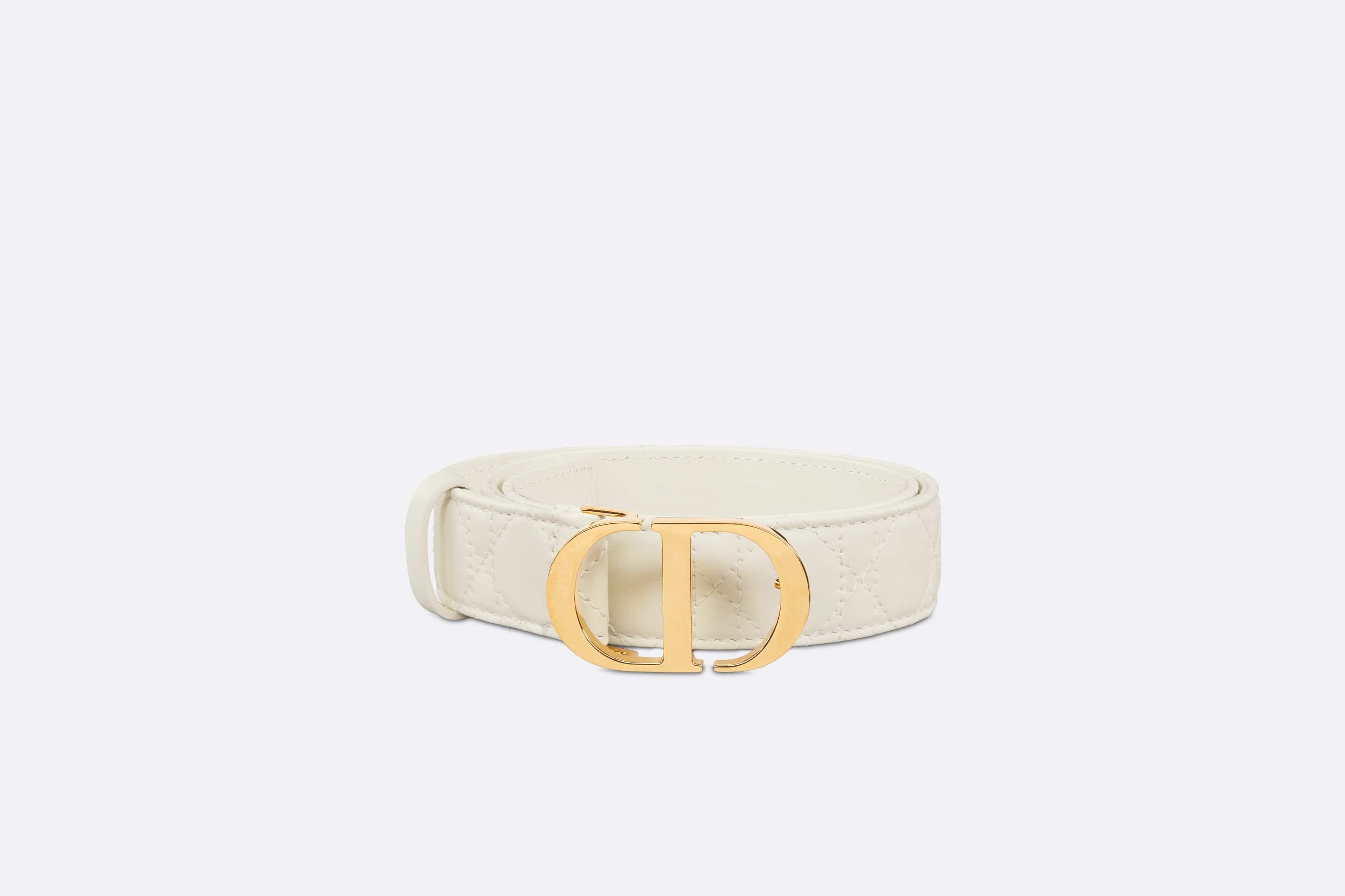 30 Montaigne Belt Latte Cannage Calfskin, 30 MM | DIOR