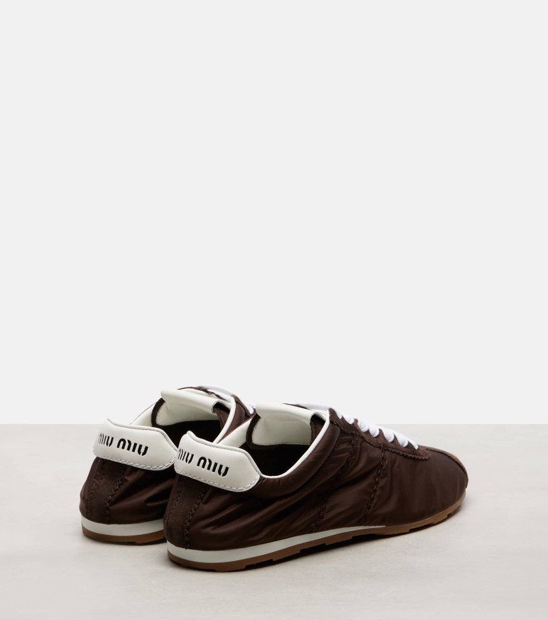 Miu Miu Plume suede-trimmed sneakers outlook