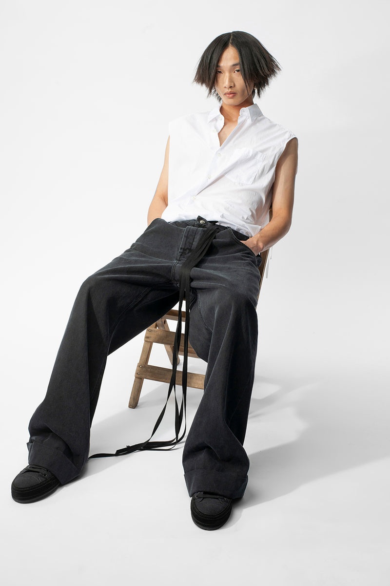 Dorian Sleeveless High Comfort Striped Long Shirt - 5