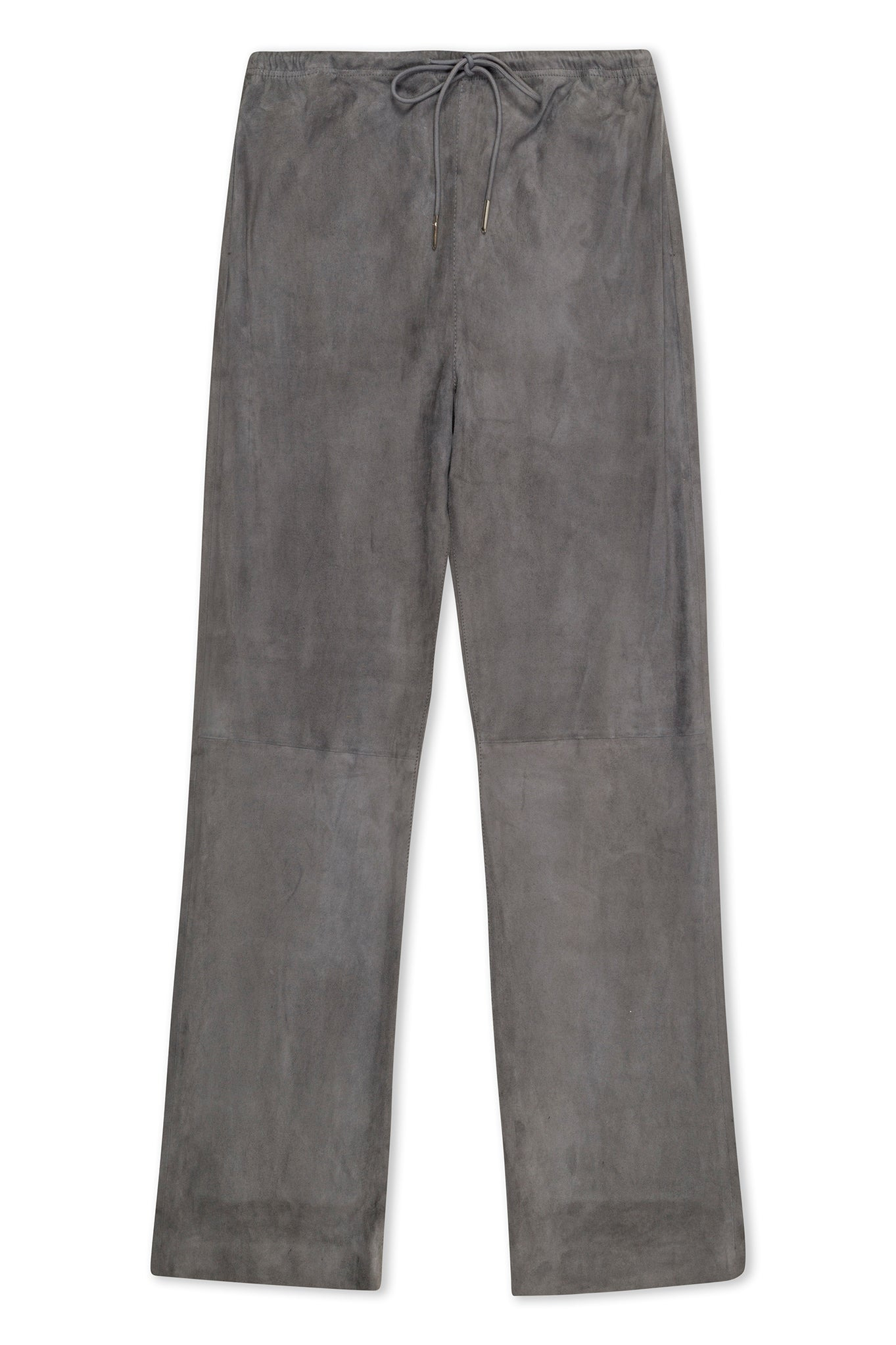 GREY SUEDE STRAIGHT LEG PANTS - 5
