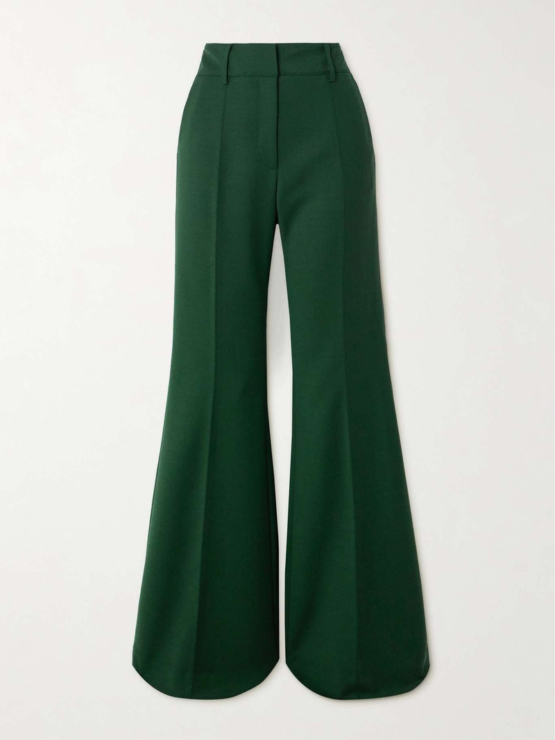 Rhein pleated wool flared pants 1