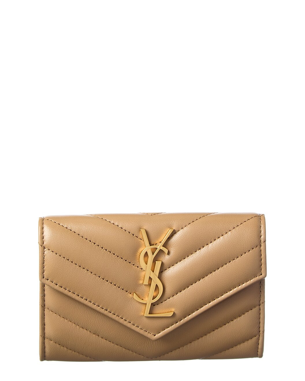 Saint Laurent Small Matelasse Leather Envelope Wallet - 1