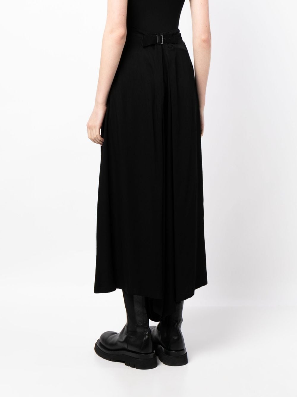 pleat-detailing zip-fastening cropped trousers - 4