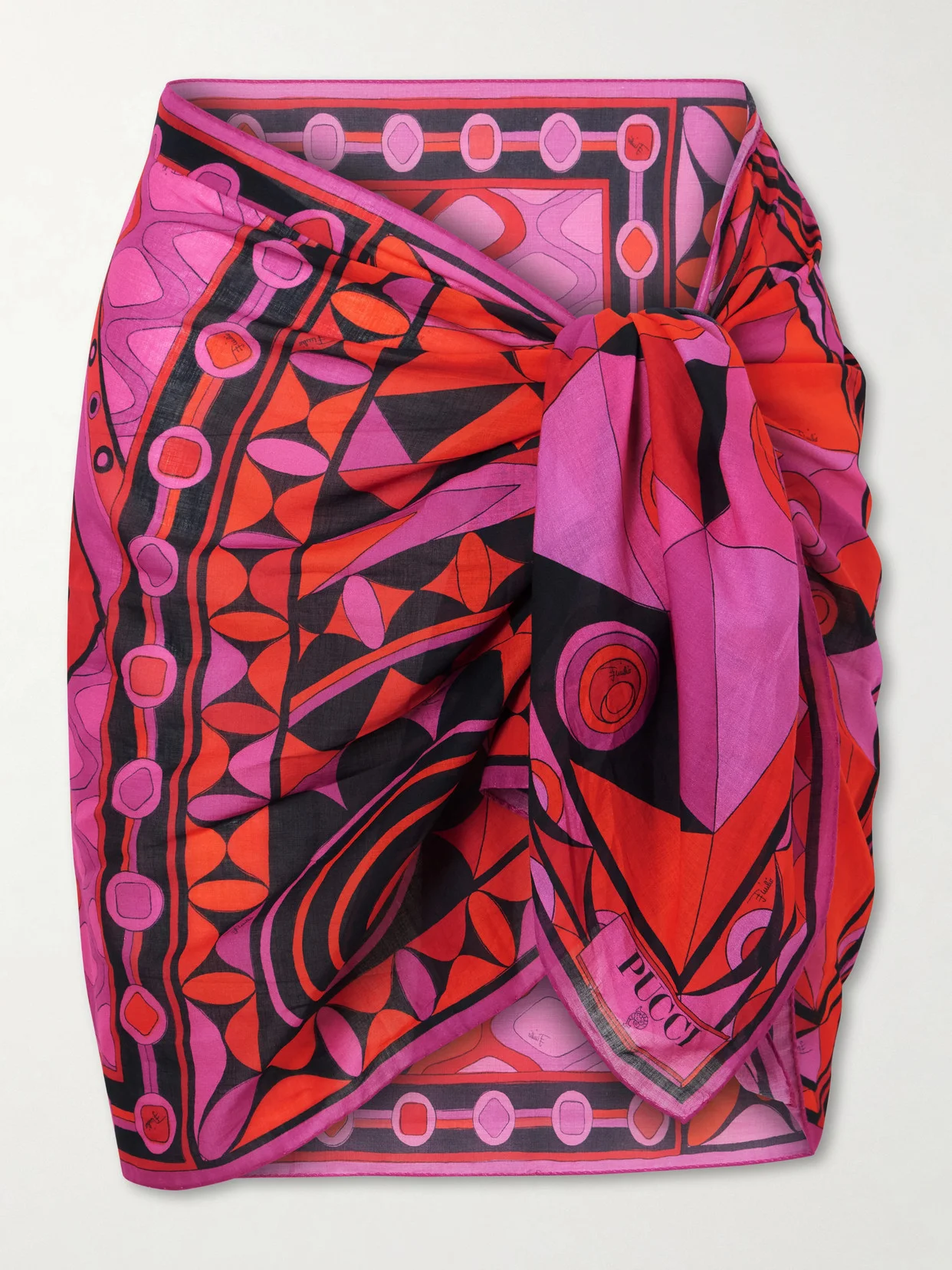 Printed Self-tie Cotton Pareo - 1