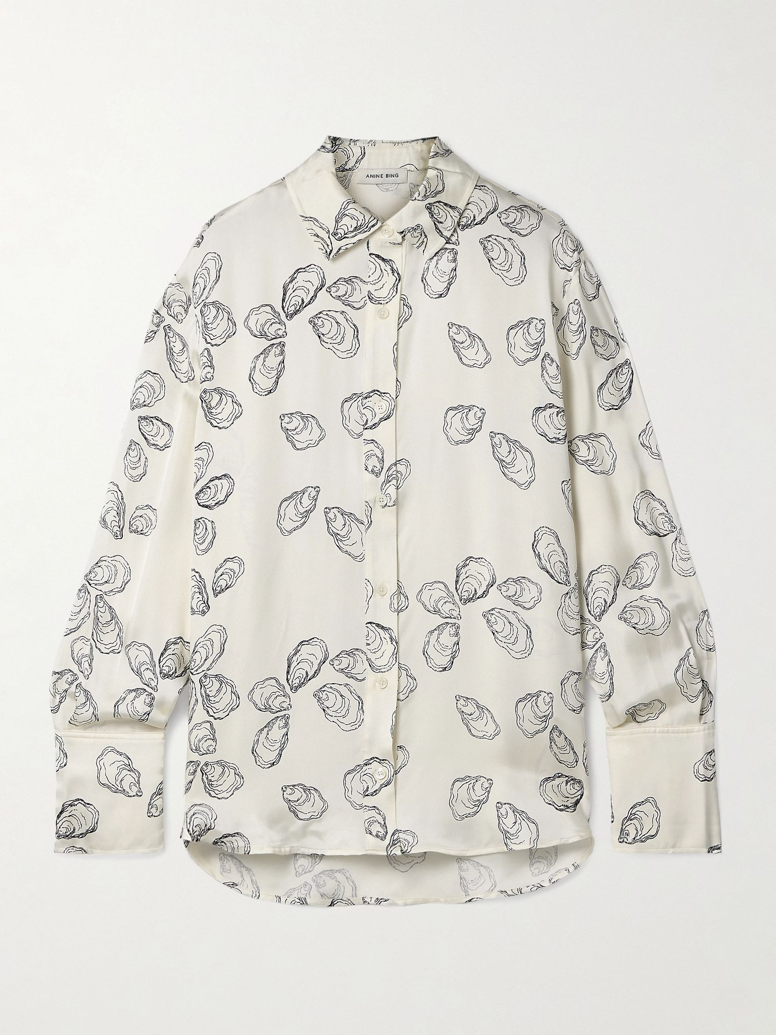 Avalon printed silk-blend shirt Off-white - 1