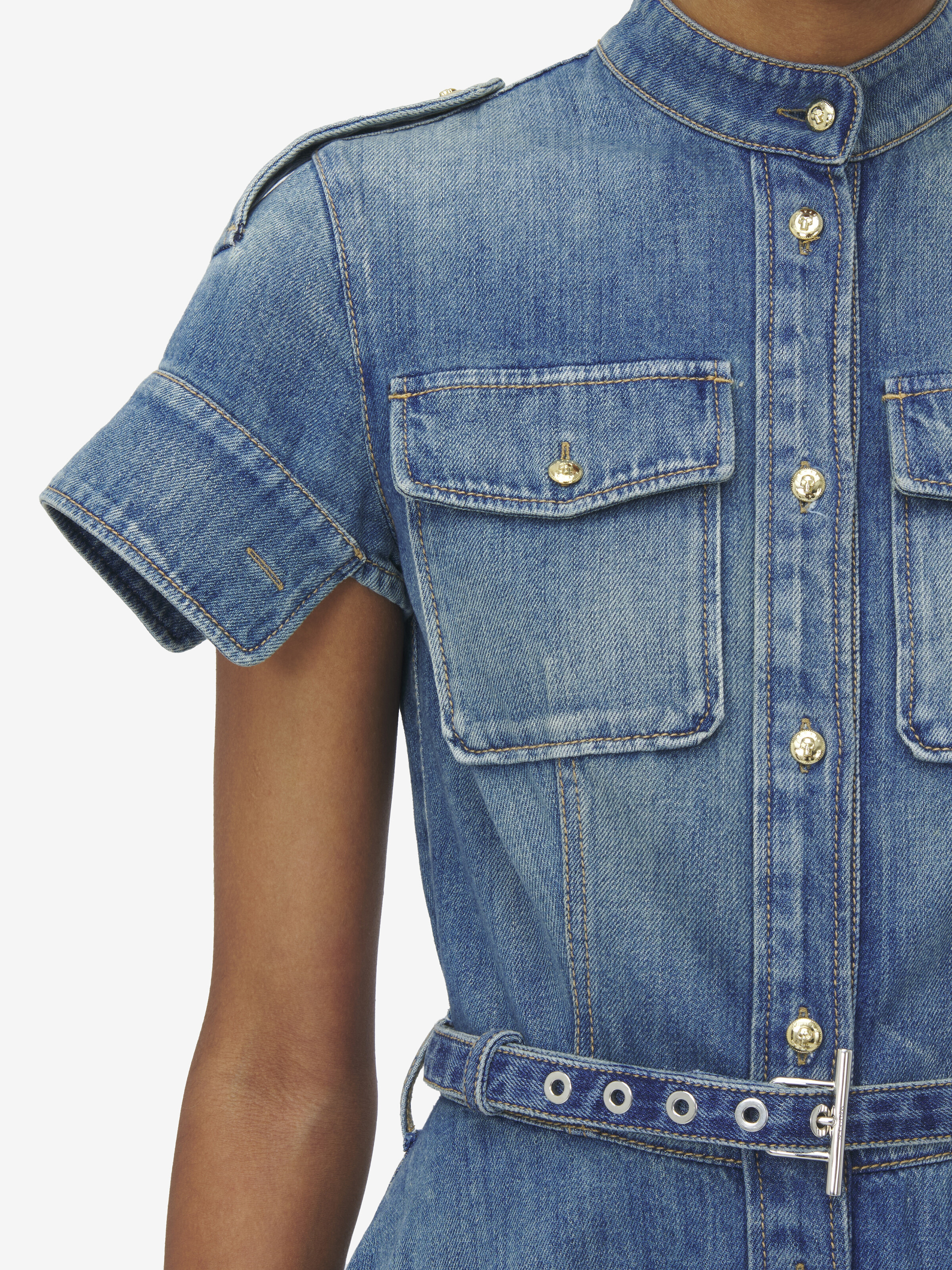 Shirt Denim Mini Dress - 5