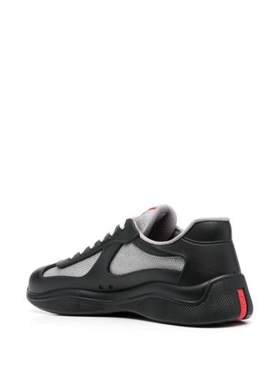 Prada panelled lace-up sneakers outlook