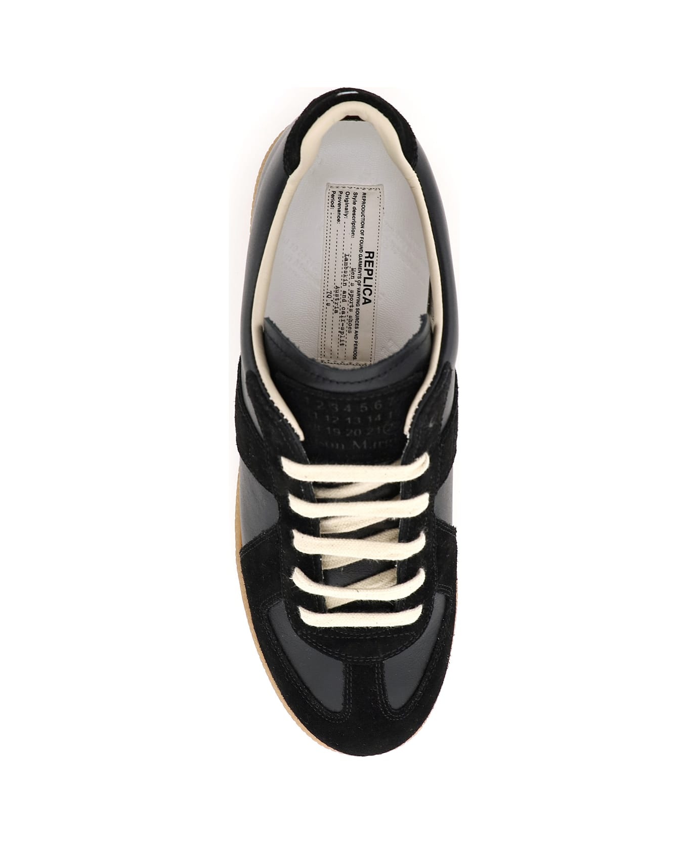 Black Leather Low Replica Sneakers - 2