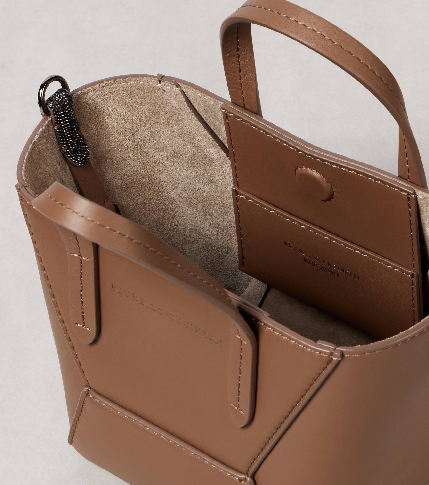 Duo Small leather tote bag - 3