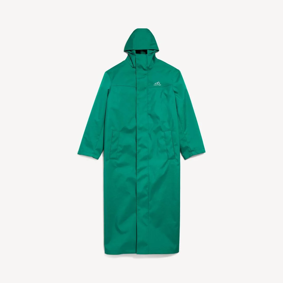 Men's Techwear Long Windbreaker in Green - 1