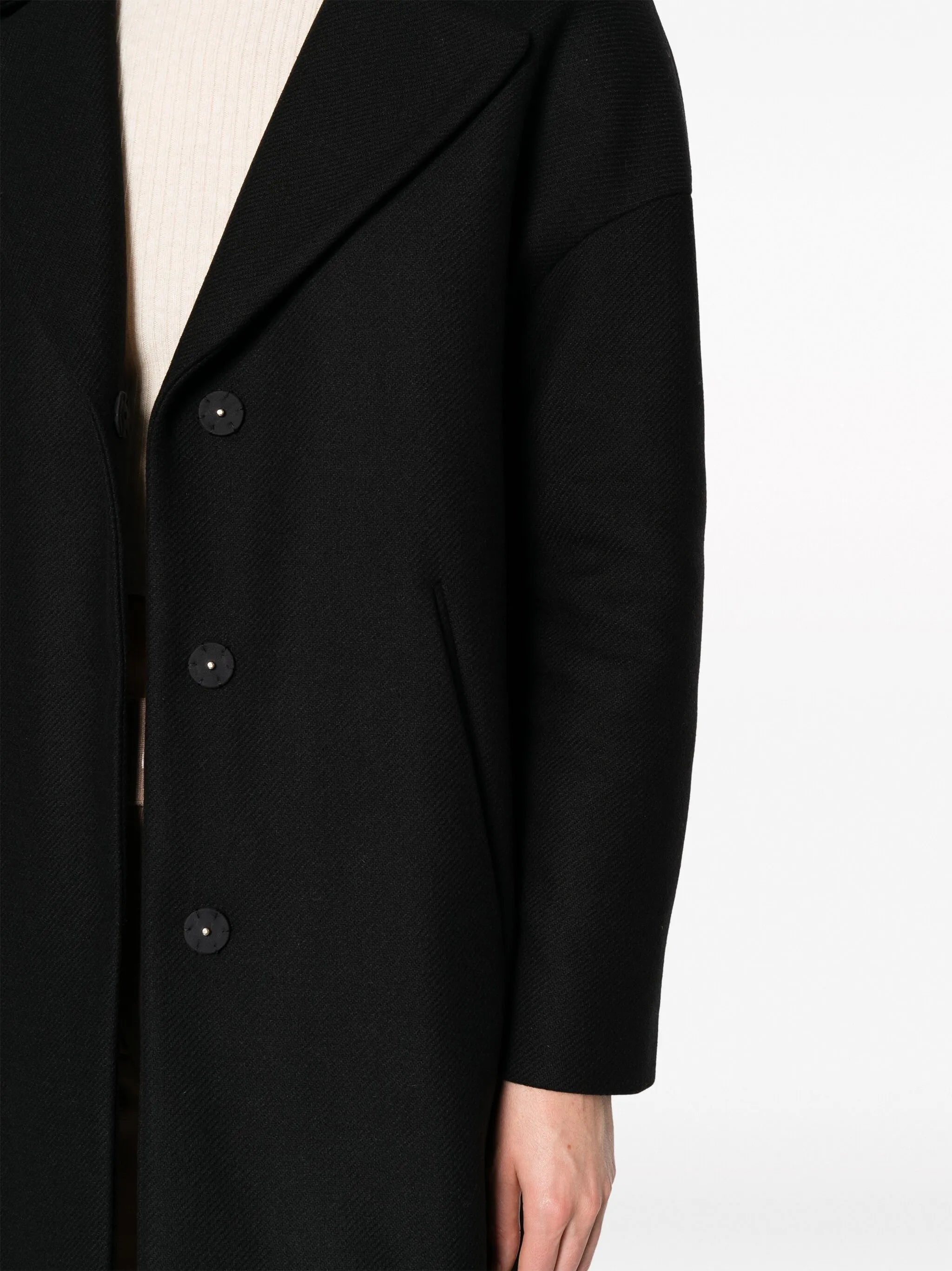 Padded-bib Single-breasted Coat - 2