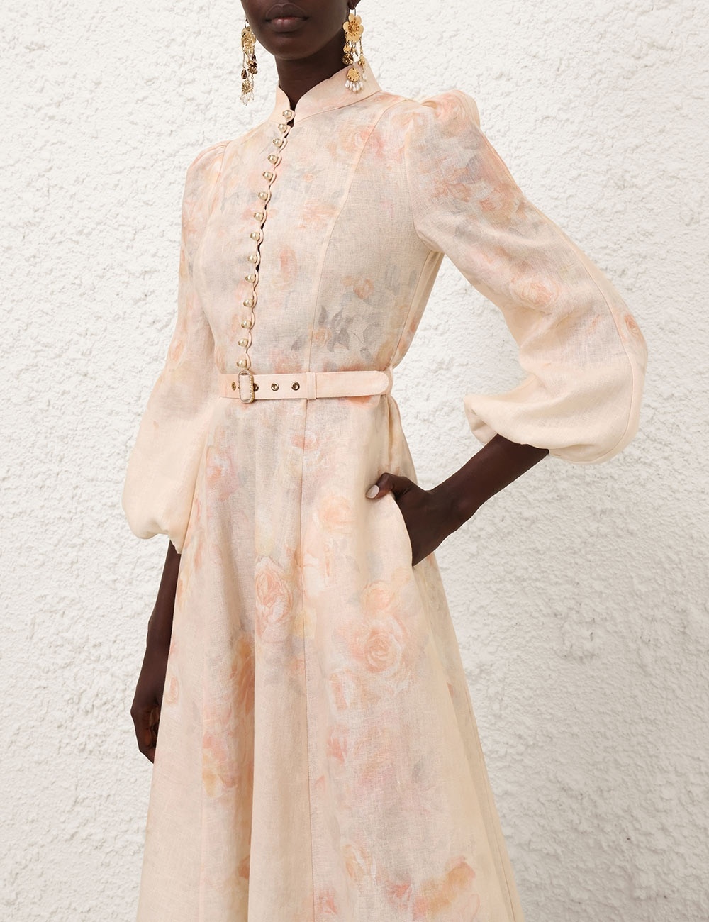 Zimmermann CRUSH BUTTONED MIDI DRESS | REVERSIBLE Zimmermann CRUSH BUTTONED MIDI DRESS | REVERSIBLE