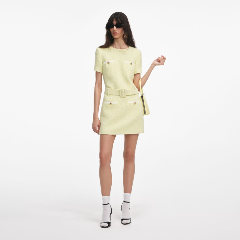 Yellow Boucle Mini Dress 1