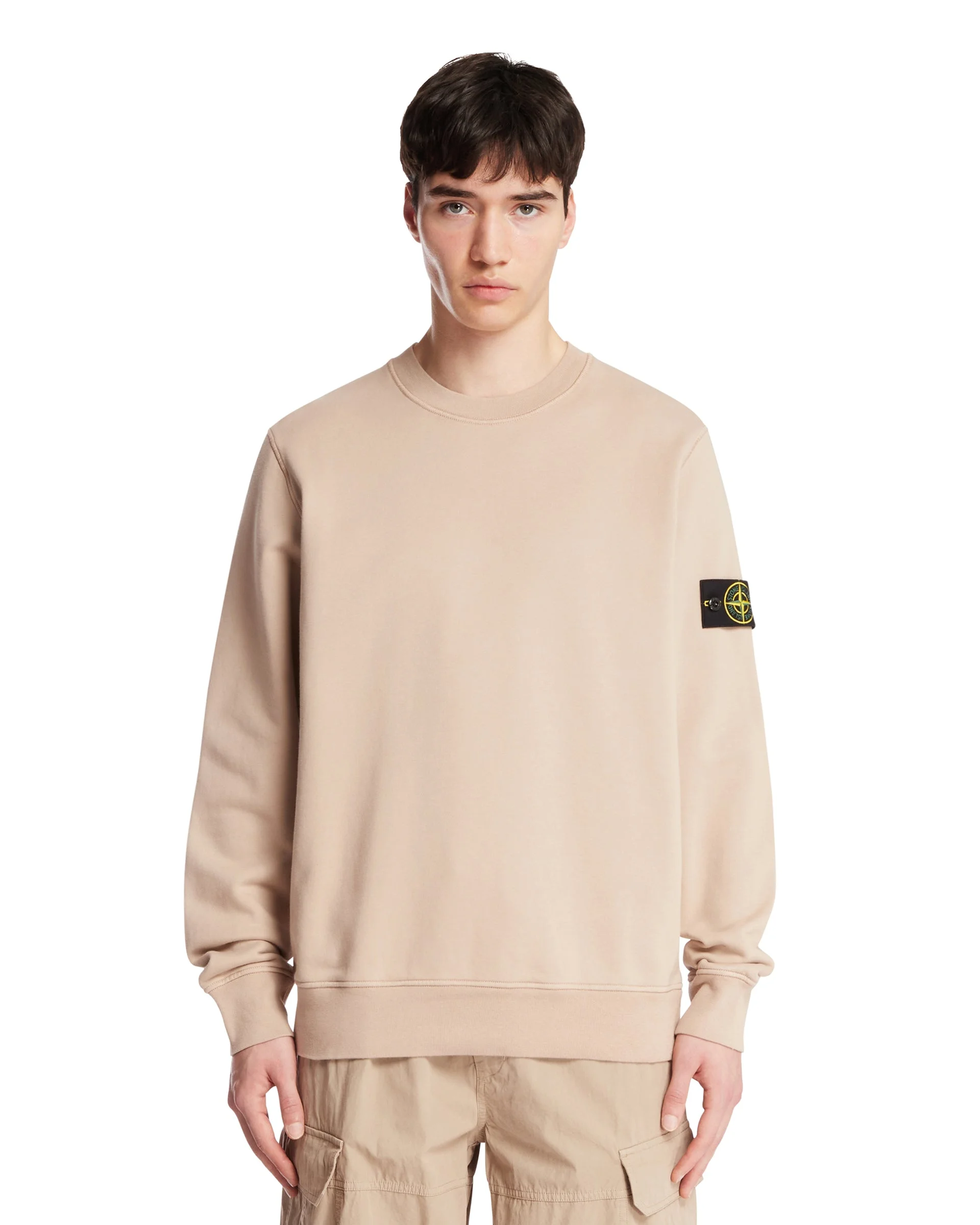 Beige Cotton Sweatshirt - 1