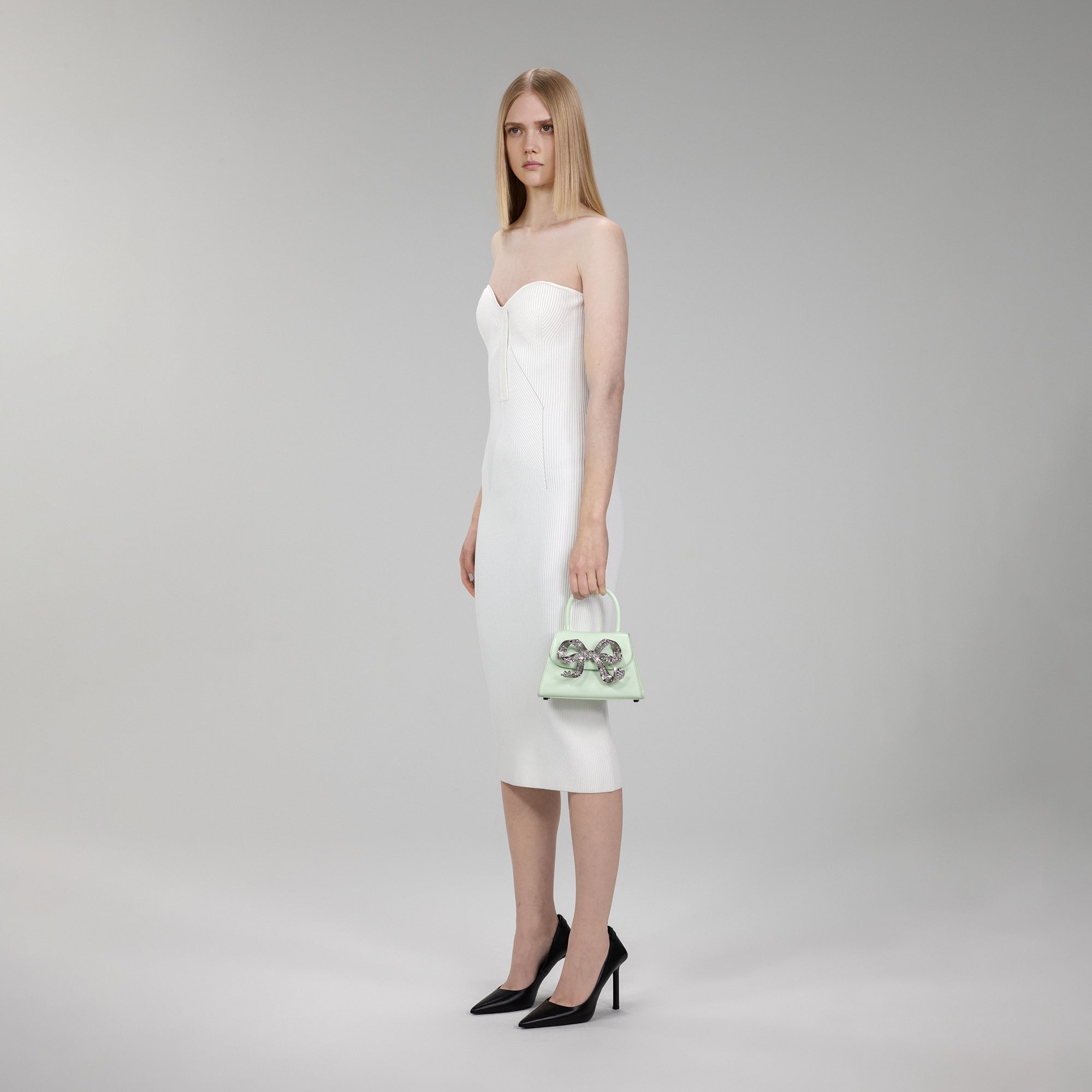 The Bow Mini in Pistachio with Diamanté - 5