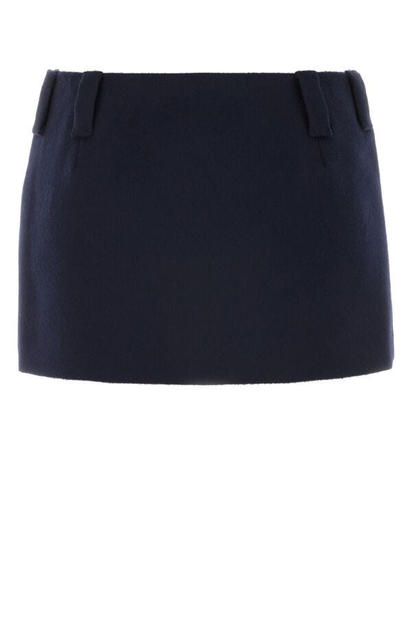 ミニスカート MiuMiu Dark blue wool blend mini skirt Miu Miu Navy Blue Wool Mini Skirt (MiuMiu/ミニスカート