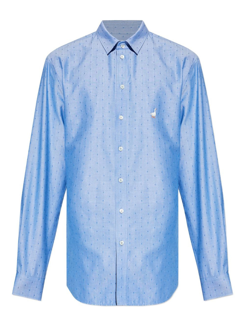 Goose-embroidered shirt 1