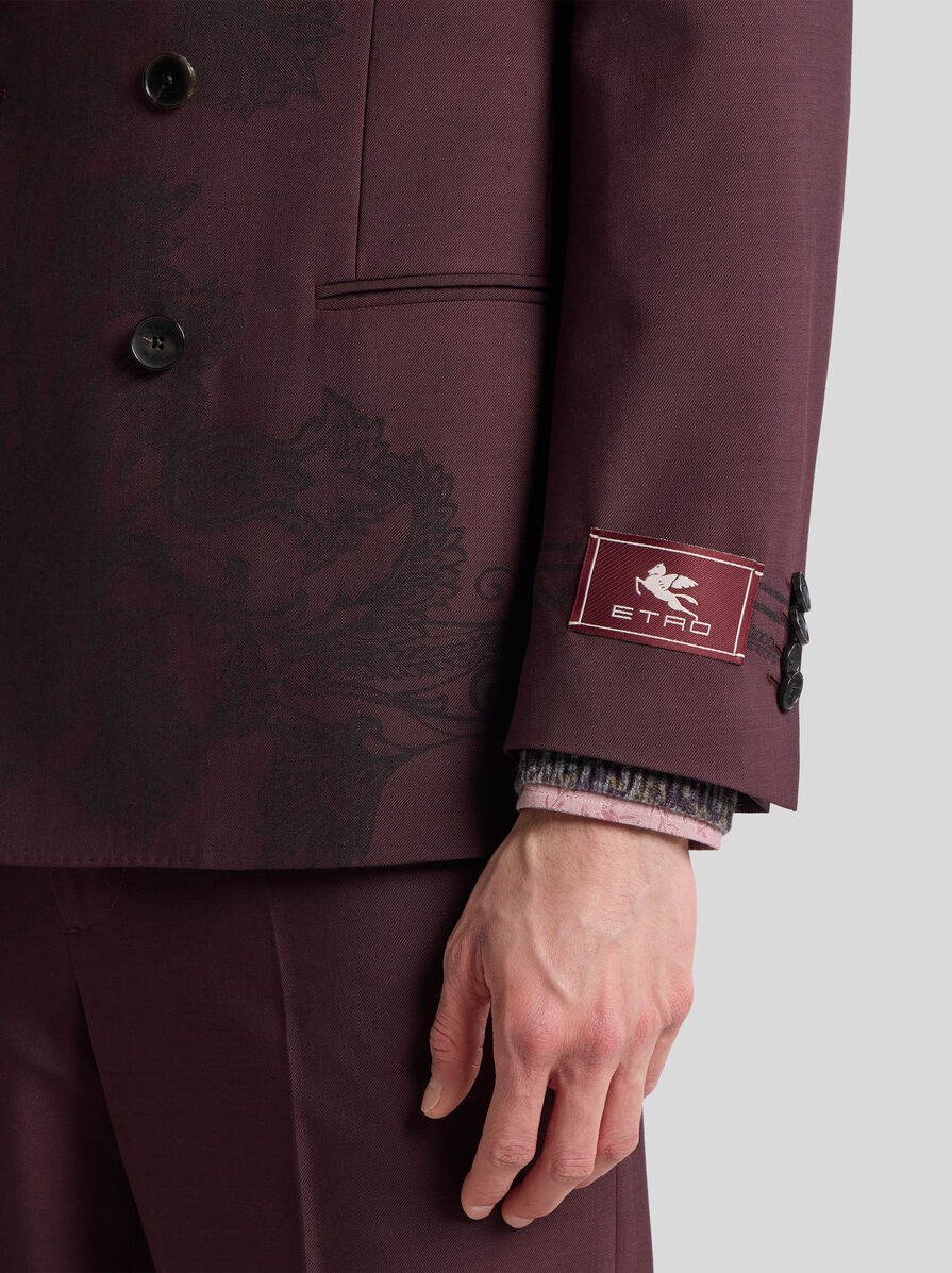 DOUBLE-BREASTED JACKET WITH PLACED MOTIF - 2