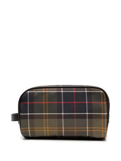 Barbour checked wash bag outlook