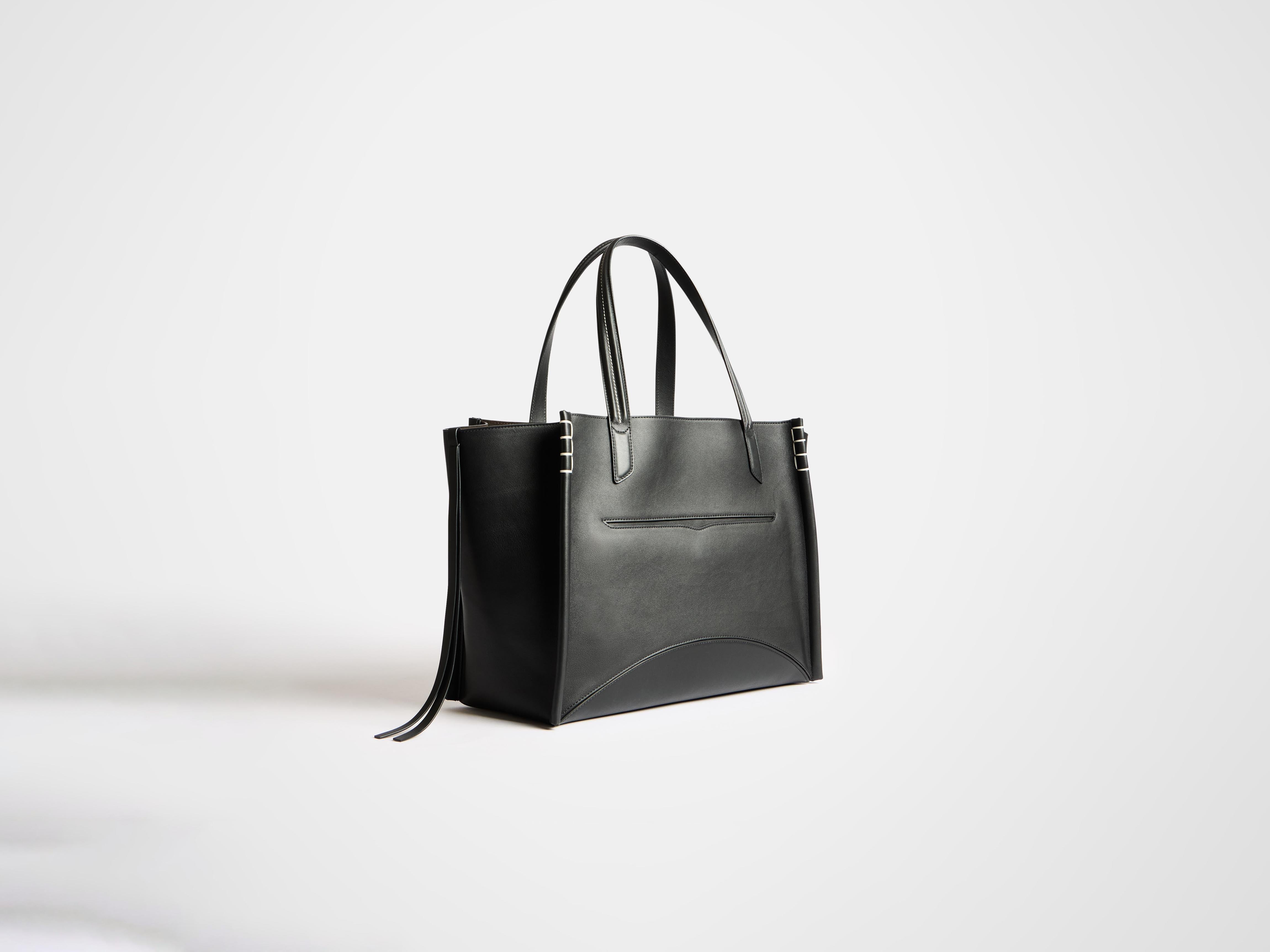 LOAFER CABAS BAG IN BLACK LEATHER - 3