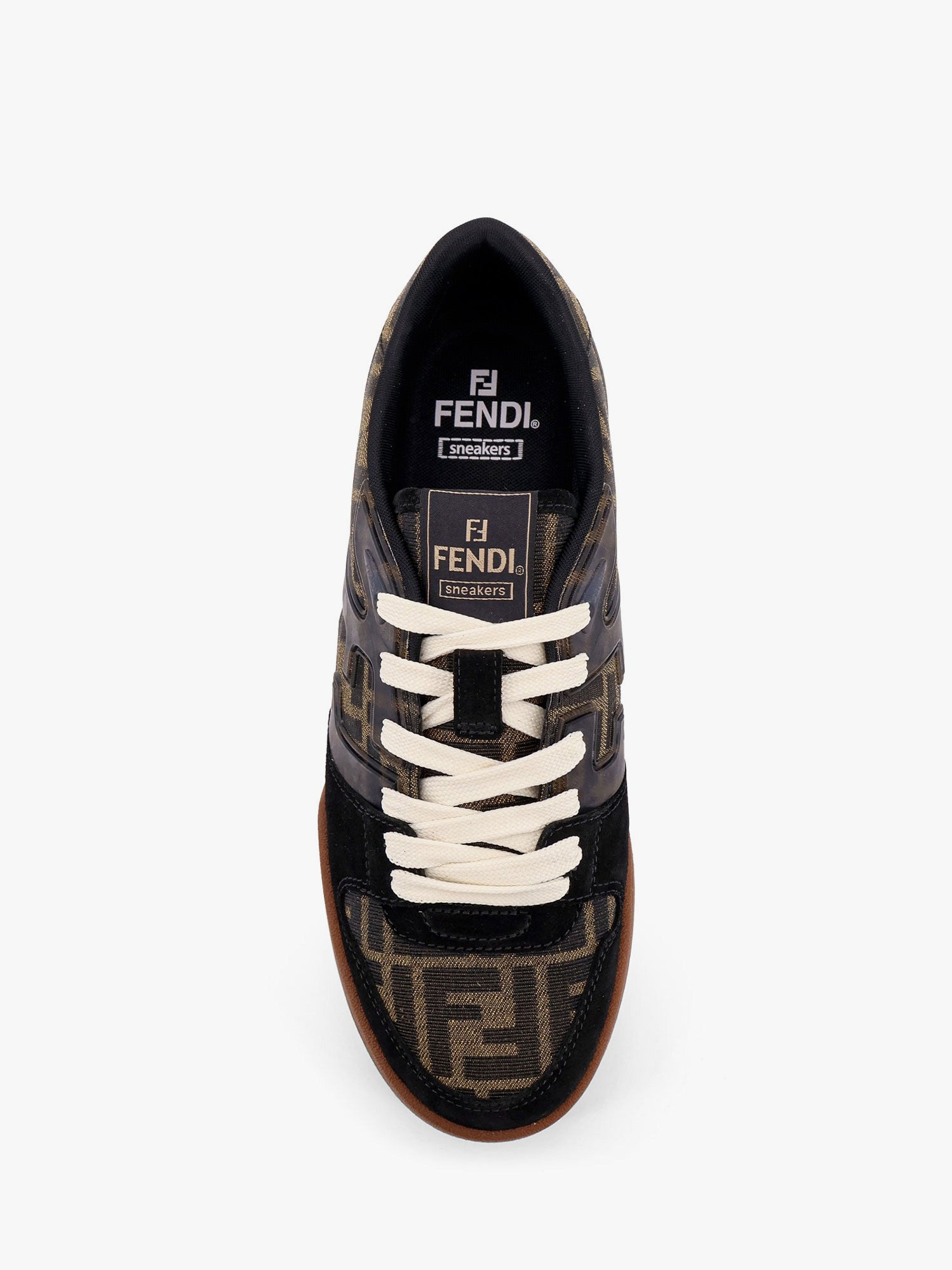 Fendi Fendi Match Low-Top Ff Jacquard Fabric And Suede Sneakers - 5