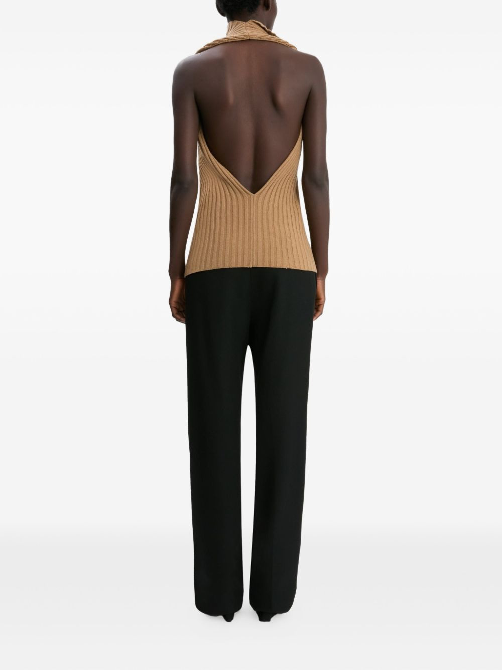 draped ribbed top - 4