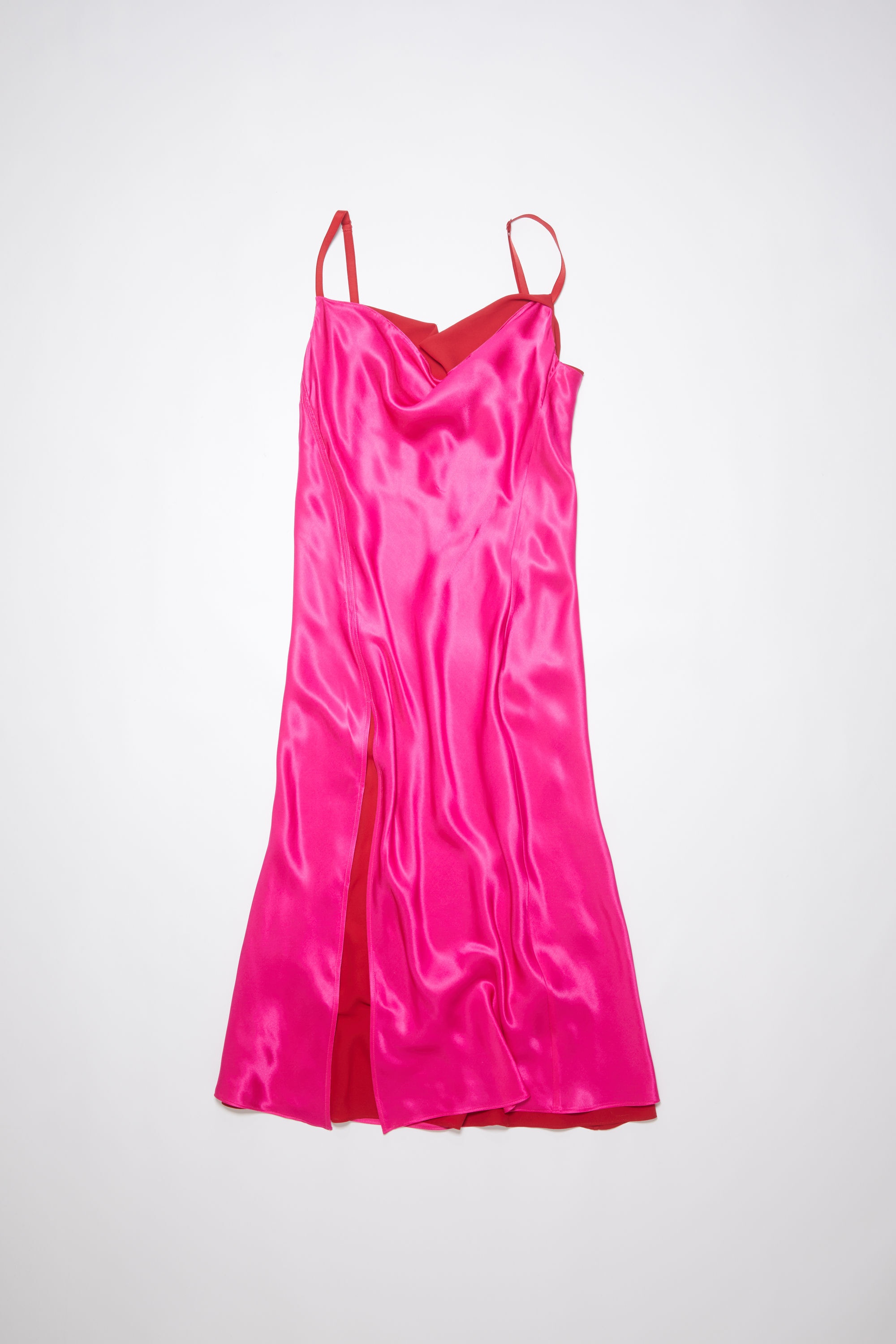 Satin slip dress - Fuchsia pink - 1