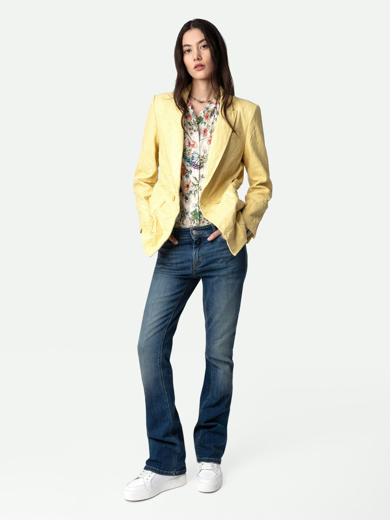 Zadig & Voltaire Visko Crinkled Leather Blazer outlook