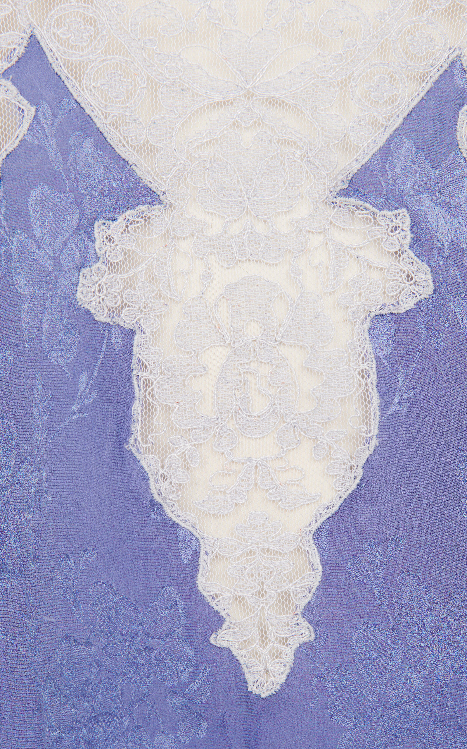 Lace-Trimmed Silk-Jacquard Lingerie Top blue - 5