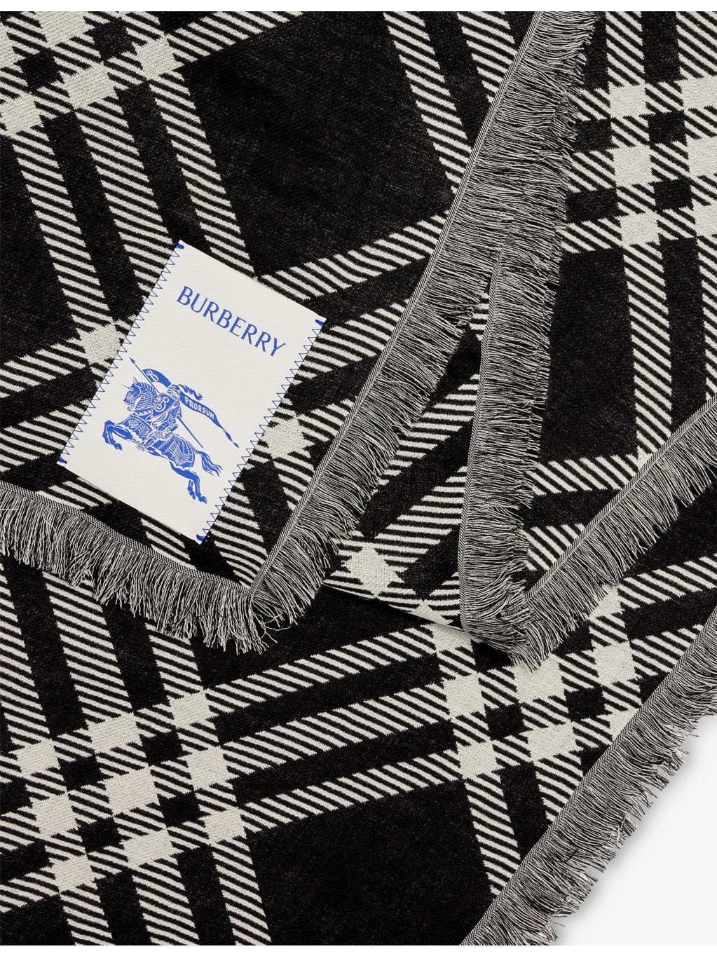 Wide Check Wool-Silk Scarf - 2