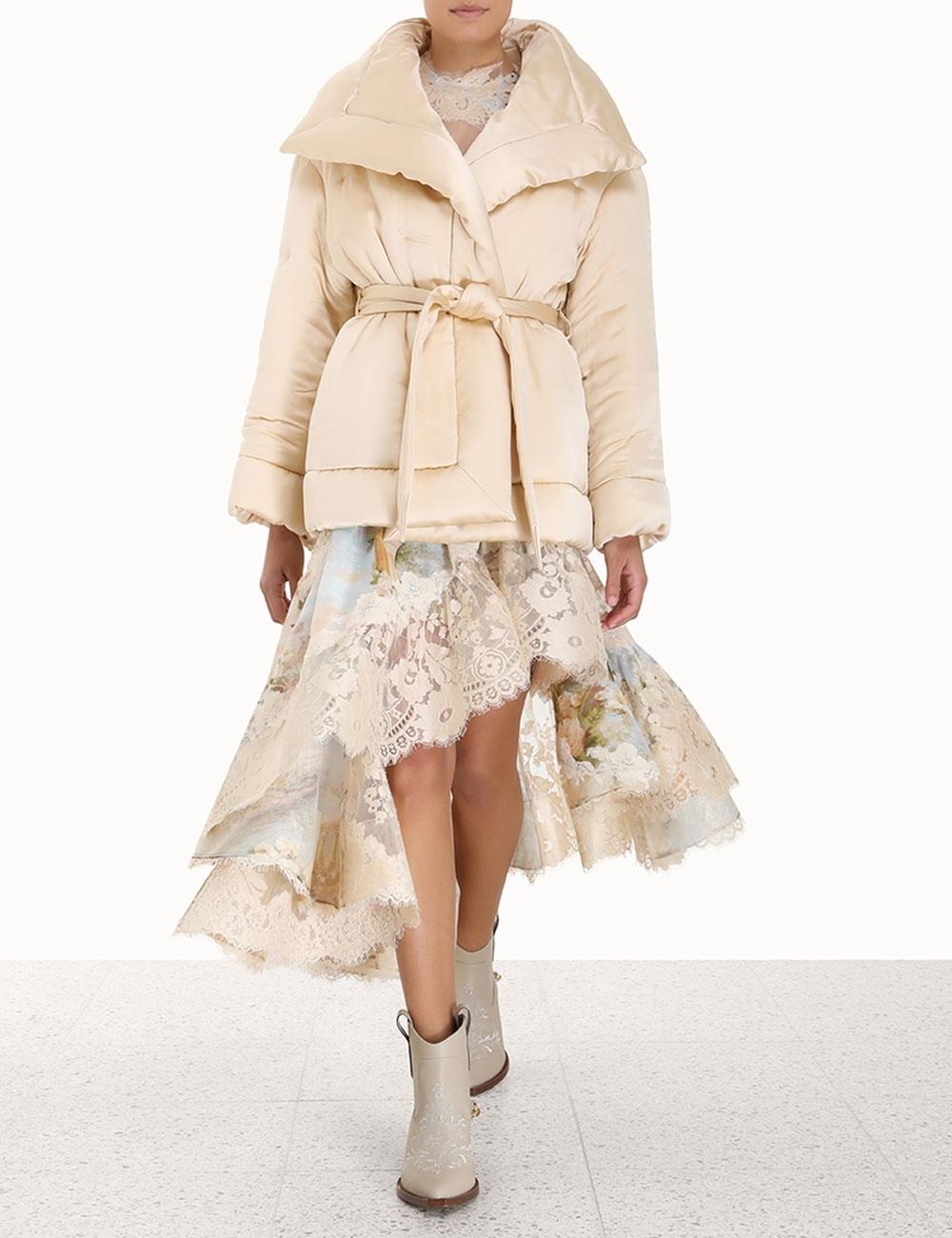 LUMINOSITY SATIN WADDED JACKET - 2