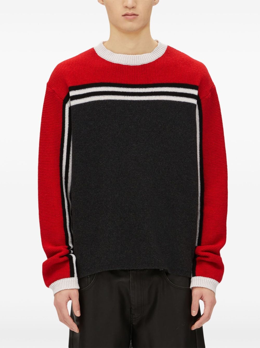 colour block striped jumper - 3