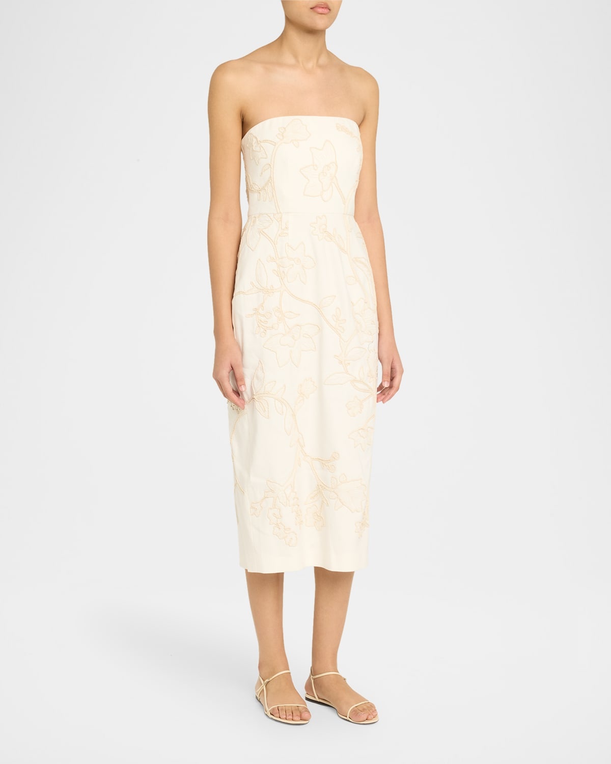 Netia Strapless Embroidered Dress - 4