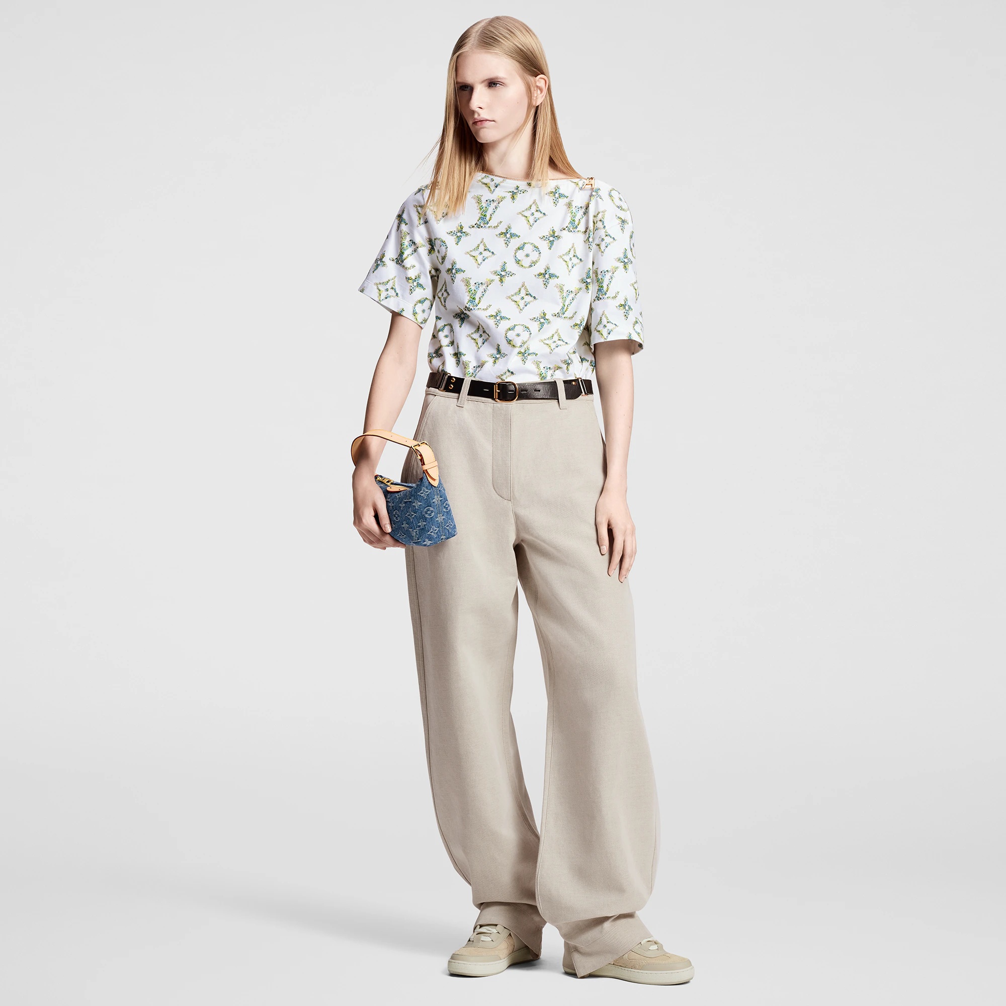 Belted Gabardine Pants - 4