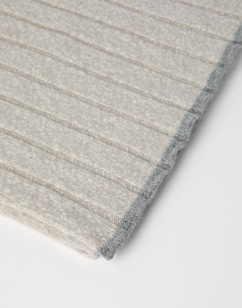 Brunello Cucinelli Soft virgin wool and cashmere rib knit scarf outlook