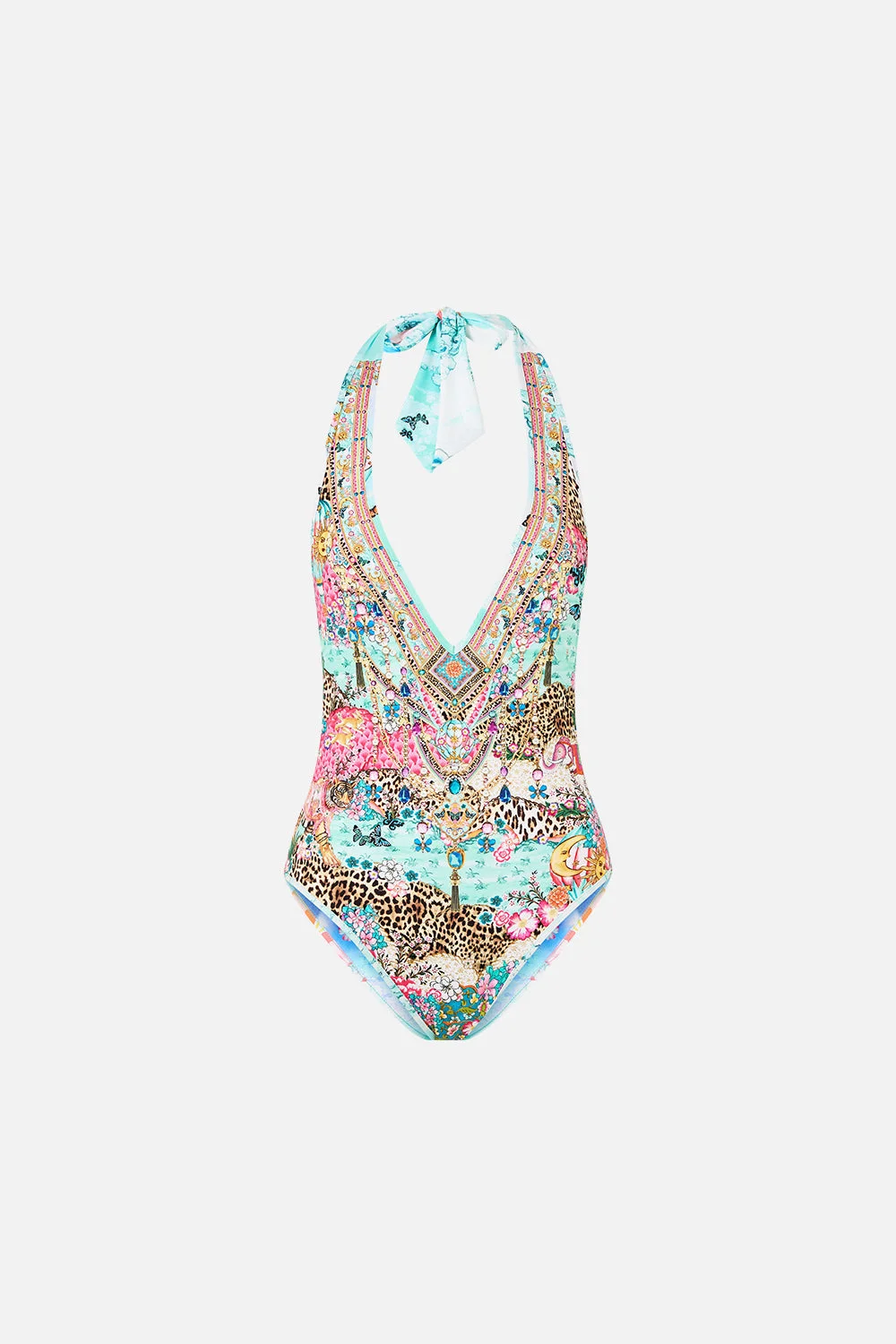 REVERSIBLE BIND EDGE V NECK HALTER ONE PIECE - 1